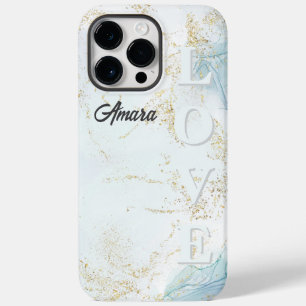 パーソナライズされたライトブルーマーブル Case-Mate iPhone 14 PRO MAXケース