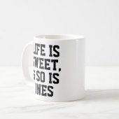 パーソナライズされたライフはスウィートユーモア名言スローガンマグ コーヒーマグカップ (正面左)