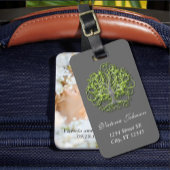 パーソナライズされたライムの木の根を渦巻く愛の結婚根 ラゲッジタグ