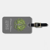 パーソナライズされたライムの木の根を渦巻く愛の結婚根 ラゲッジタグ (正面横)