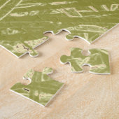 パーソナライズされたライムコラージュ水カラーラビット ジグソーパズル (側面)