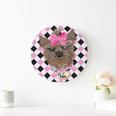 パーソナライズされたラウンドクロック(大) ラージ壁時計 (ホーム)