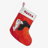 パーソナライズされたラクダの手の影 スモールクリスマスストッキング (正面 (吊り時))
