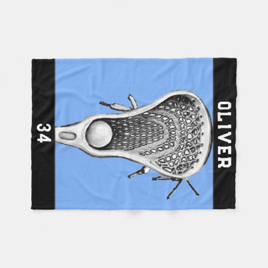 パーソナライズされたラクロスギフトアイディア フリースブランケット (正面(横))