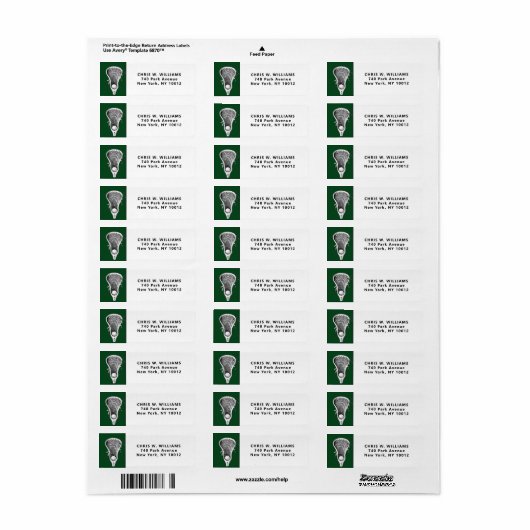 パーソナライズされたラクロススポーツグリーン ラベル (フルシート)