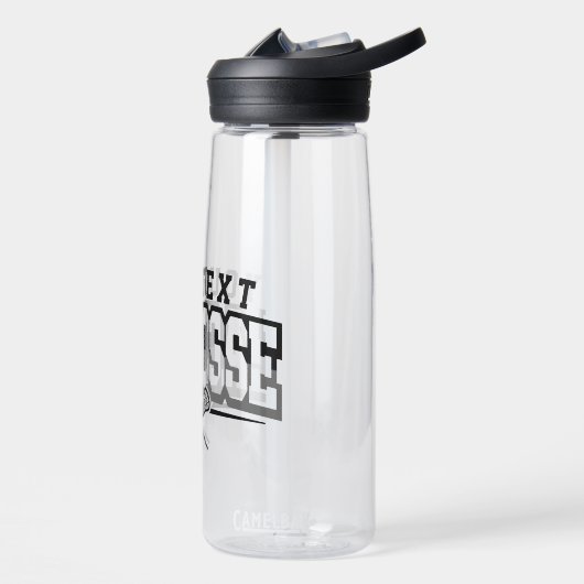 パーソナライズされたラクロスプレイヤー名の追加チーム番号 ウォーターボトル (左面)