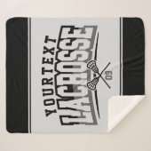 パーソナライズされたラクロスプレイヤー名の追加チーム番号 シェルパブランケット (正面(横))