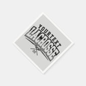 パーソナライズされたラクロスプレイヤー名の追加チーム番号 スタンダードカクテルナプキン (角)