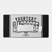 パーソナライズされたラクロスプレイヤー名の追加チーム番号 デスクマット (キーボード&マウス)