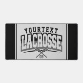 パーソナライズされたラクロスプレイヤー名の追加チーム番号 デスクマット (正面)