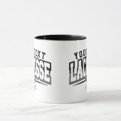 パーソナライズされたラクロスプレイヤー名の追加チーム番号 マグカップ (中央)