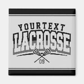 パーソナライズされたラクロスプレイヤー名の追加チーム番号 マグネット (正面)