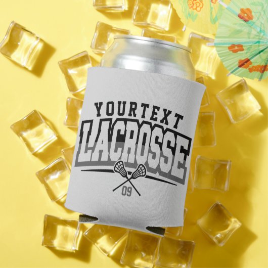 パーソナライズされたラクロスプレイヤー名の追加チーム番号 缶クーラー (インサイチュ 夏)