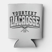 パーソナライズされたラクロスプレイヤー名の追加チーム番号 缶クーラー (正面)