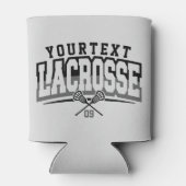 パーソナライズされたラクロスプレイヤー名の追加チーム番号 缶クーラー (裏面)