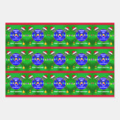 パーソナライズされたラクロスラッピング紙、クリスマス ラッピングペーパーシート (正面)