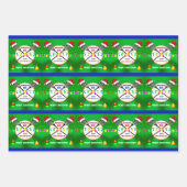 パーソナライズされたラクロスラッピング紙、クリスマス ラッピングペーパーシート (正面3)