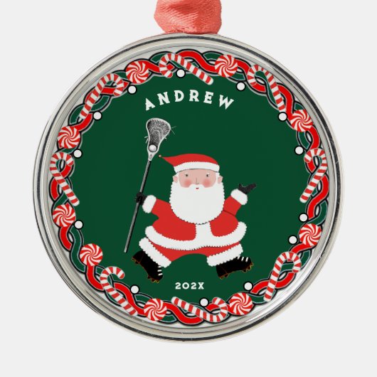 パーソナライズされたラクロス収集可能なセラミックまたは メタルオーナメント (正面)