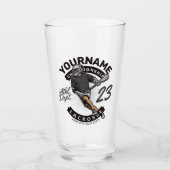 パーソナライズされたラクロス選手のスポーツチーム攻撃  タンブラーグラス (正面)