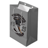 パーソナライズされたラクロス選手のスポーツチーム攻撃  ミディアムペーパーバッグ (正面アングル)