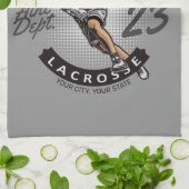 パーソナライズされたラクロス選手スポーツチームの攻撃 キッチンタオル (折り畳み)