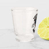 パーソナライズされたラクロス選手スポーツチームの攻撃 ショットグラス (左)