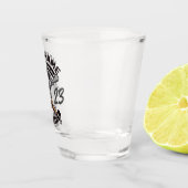 パーソナライズされたラクロス選手スポーツチームの攻撃 ショットグラス (右)