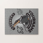 パーソナライズされたラクロス選手スポーツチームの攻撃 ジグソーパズル (横)