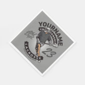 パーソナライズされたラクロス選手スポーツチームの攻撃 スタンダードランチョンナプキン (角)