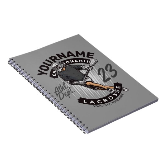 パーソナライズされたラクロス選手スポーツチームの攻撃 ノートブック (右側)