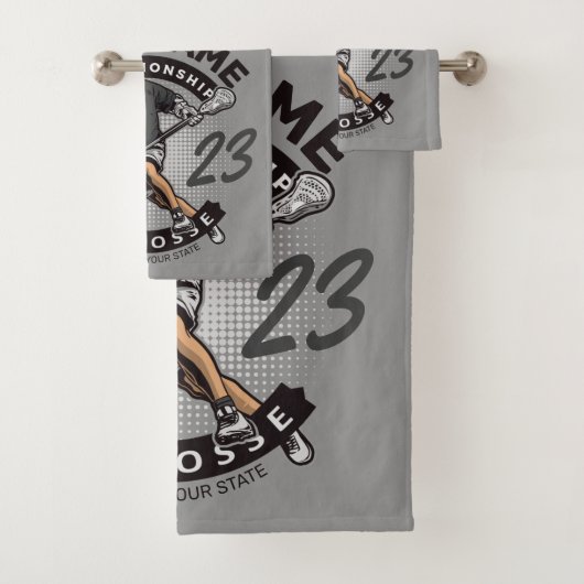 パーソナライズされたラクロス選手スポーツチームの攻撃 バスタオルセット (インサイチュ)