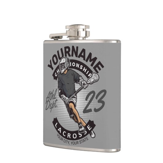 パーソナライズされたラクロス選手スポーツチームの攻撃 フラスク (左)