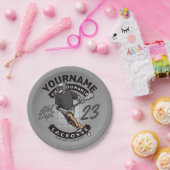 パーソナライズされたラクロス選手スポーツチームの攻撃 ペーパープレート (パーティー)