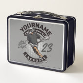 パーソナライズされたラクロス選手スポーツチームの攻撃 メタルランチボックス (正面)