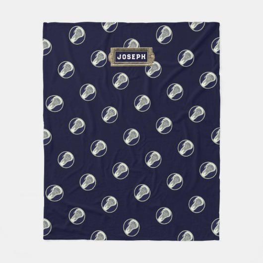 パーソナライズされたラクロス フリースブランケット (正面)