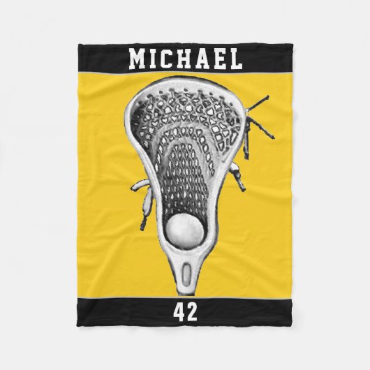 パーソナライズされたラクロス フリースブランケット (正面)