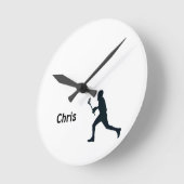 パーソナライズされたラクロス ラウンド壁時計 (傾斜)
