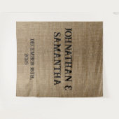 パーソナライズされたラスティックな麻の結婚式のタペストリー タペストリー (正面(横))