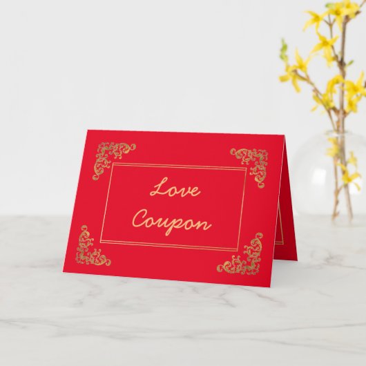 パーソナライズされたラブクーポン カード (黄色い花)