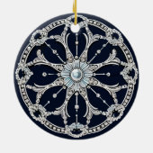 パーソナライズされたラブラドールドッグホリデーチャーム セラミックオーナメント (裏面)