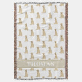 パーソナライズされたラブラドール（イエロー） スローブランケット (正面縦)