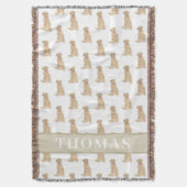 パーソナライズされたラブラドール（ダドリー） スローブランケット (正面縦)