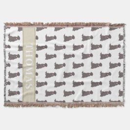 パーソナライズされたラブラドール（チョコレートブラウン） スローブランケット