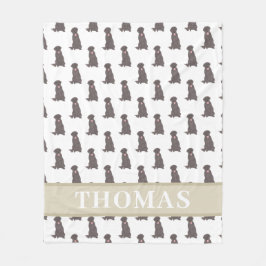 パーソナライズされたラブラドール（チョコレートブラウン） フリースブランケット