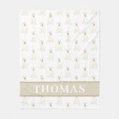 パーソナライズされたラブラドール（ホワイト） フリースブランケット (正面)