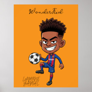 パーソナライズされたラミン・ヤマル・サッカーのスター・ポスター ポスター