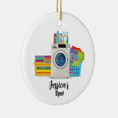 パーソナライズされたランドリー セラミックオーナメント (右)