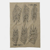 パーソナライズされたリはっきりしたネンルックパーム葉タオル キッチンタオル (縦)