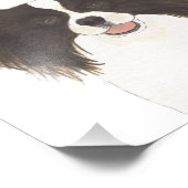 パーソナライズされたリバーシブルブラック&ホワイトパピヨンドッグ フォトプリント (角)