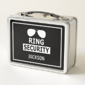 パーソナライズされたリングや輪ベアラリングや輪セキュリティブリーフケース メタルランチボックス (裏面)
